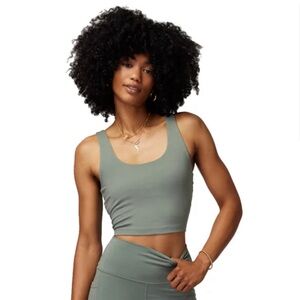 Spiritual Gangster Indie Dream Tech Crop Tank in Agave, M